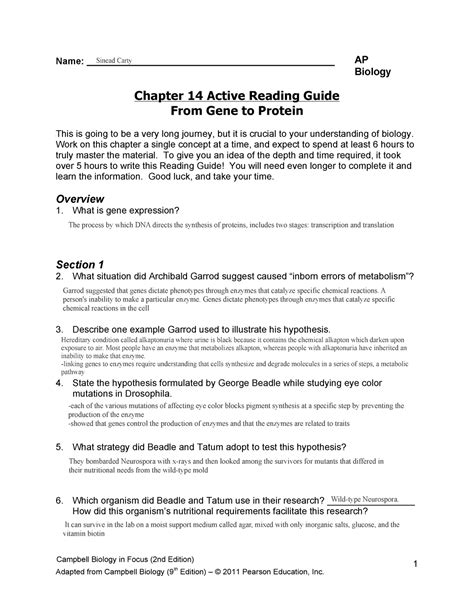 Work on this <b>chapter</b> a single concept at a time, and expect to spend at least 6 hours to truly master the material. . Ap biology chapter 14 reading guide answers quizlet